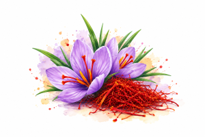 گل زعفران و رشته_های سرخ saffron